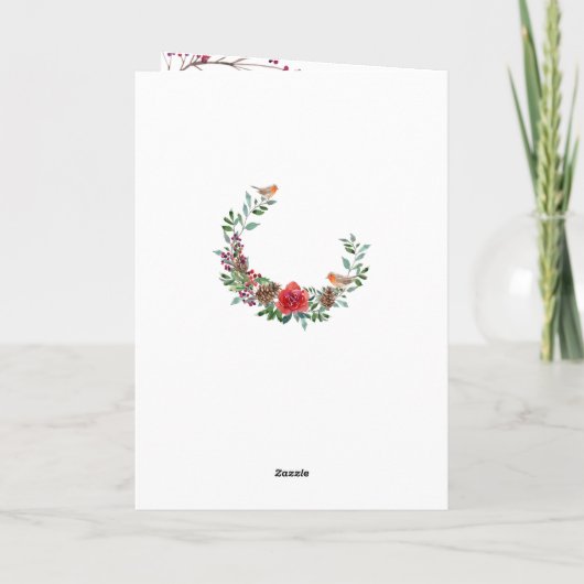 Boslandschap, vos Kerstkaart Kaart (Achterkant)