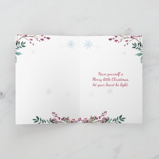 Boslandschap, vos Kerstkaart Kaart (Binnen)