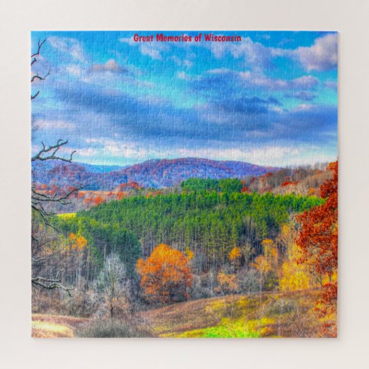 Boslandschap Wisconsin. Legpuzzel (Verticaal)