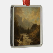 Boslandschapscene (door Josef Kriehuber) Metalen Ornament (Rechts)