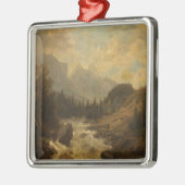 Boslandschapscene (door Josef Kriehuber) Metalen Ornament (Links)