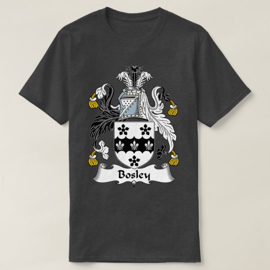 Bosley Coat of Arms Family Crest T-shirt (Design voorkant)