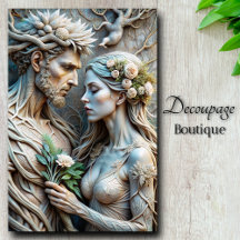Bosliefhebbers omhelzen het bos decoupage