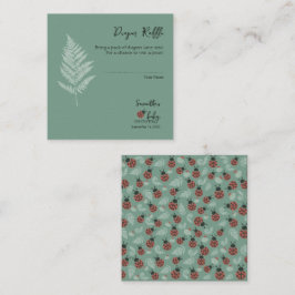 Boslieveheersbeestjes Groen Baby shower Luier Raff Informatiekaartje