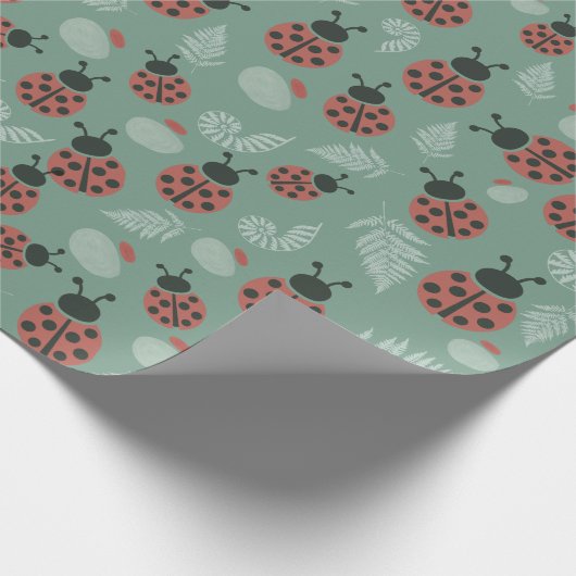 Boslieveheersbeestjes groene achtergrond cadeaupapier (Hoek)