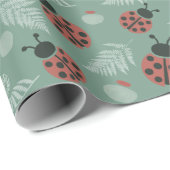 Boslieveheersbeestjes groene achtergrond cadeaupapier (Rol Hoek)