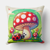 🐞 Boslieveheugelhoedje Paddenstoelen Weide Decora Kussen (Achterkant)