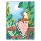 Bosmaan, Boheemse Vrouw Oerwoud Natuur Tropisch Tafelkleed (Voorkant)