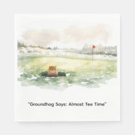 Bosmardag Golfer Winter Golf Vakantie Servet