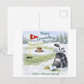Bosmardag voor golfer feestdagenkaart (Voorkant / Achterkant)