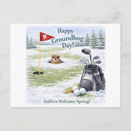 Bosmardag voor golfer feestdagenkaart (Voorkant)