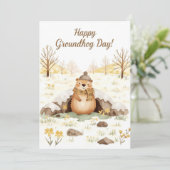 Bosmarddag aquarel feestdagenkaart (Staand voorkant)