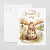 Bosmarddag aquarel feestdagenkaart (Voorkant / Achterkant)