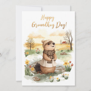 Bosmarddag aquarel feestdagenkaart