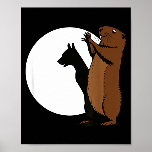 Bosmardhond Schaduwpop Grappige Bosmarmot Poster (Voorkant)