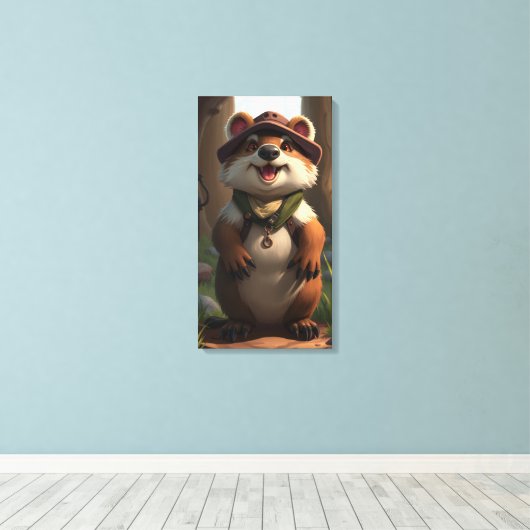 Bosmarmot  canvas afdruk (Insitu (Houten vloer))