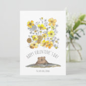 Bosmarmot en Boterbloemen Valentijnsdag Feestdagenkaart (Staand voorkant)