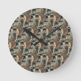 Bosmarmot familie wandklok, 20,3 cm rond acryl ronde klok