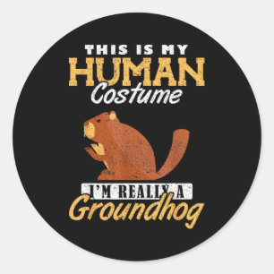 Bosmarmot Ik ben echt een bosmarmot _1 Ronde Sticker