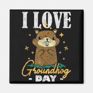 Bosmarmot Ik hou van Groundhog Day _1 Magneet