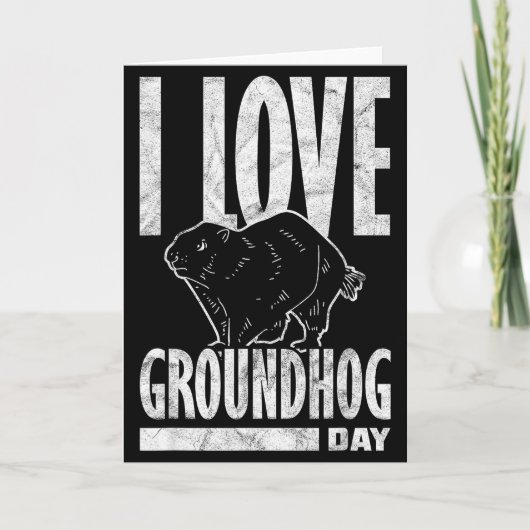 Bosmarmot Ik hou van Groundhog Day _2 Kaart (Voorkant)