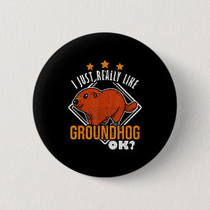 Bosmarmot Ik vind Bosmarmot echt leuk Ok  Ronde Button 5,7 Cm