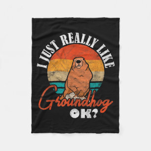 Bosmarmot Ik vind Bosmarmot gewoon echt leuk Oké _ Fleece Deken
