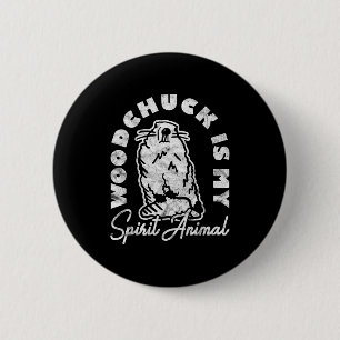 Bosmarmot is Mijn Spirituele Dier _1 Ronde Button 5,7 Cm