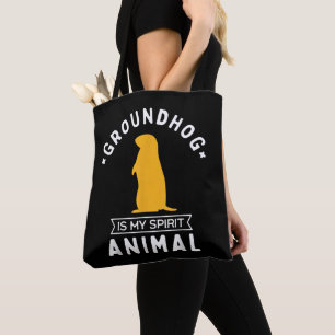 Bosmarmot is mijn spirituele dier Grappige houtchu Tote Bag