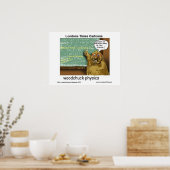 Bosmarmot Natuurkunde Grappige Cartoon Posters (Keuken)