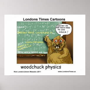 Bosmarmot Natuurkunde Grappige Cartoon Posters