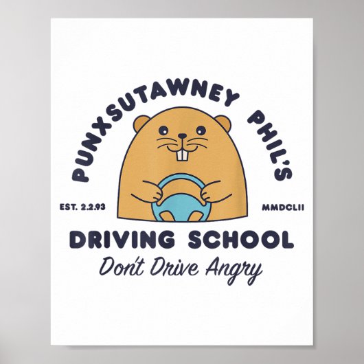 Bosmarmot rijschool Grappige Mannen Vrouwen Retro  Poster (Voorkant)