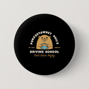 Bosmarmot Rijschool Grappige Mannen Vrouwen Retro Ronde Button 5,7 Cm