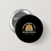 Bosmarmot Rijschool Grappige Mannen Vrouwen Retro Ronde Button 5,7 Cm (Voorkant /achterkant)