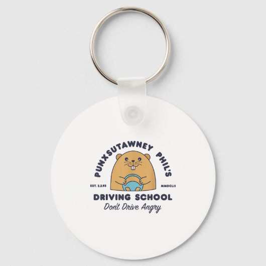 Bosmarmot Rijschool Grappige Mannen Vrouwen Retro  Sleutelhanger (Voorkant)