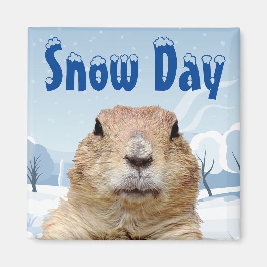 Bosmarmot Sneeuwdag Magneet (Voorkant)