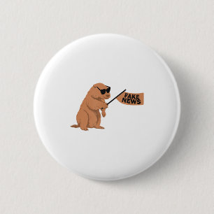 Bosmarmot Valse Nieuws Marmot Invloed Sociaal Medi Ronde Button 5,7 Cm