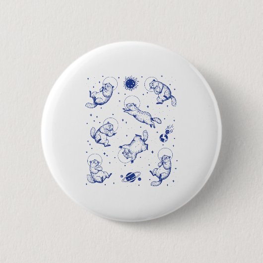 Bosmarmotten Astronaut In De Ruimte Grappig Retro Ronde Button 5,7 Cm (Voorkant)