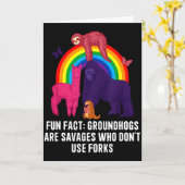 Bosmarmotten Eten Zonder Vorken Grappige Dierenpun Kaart (Gele Bloem)