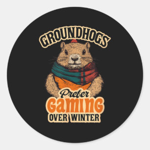 Bosmarmotten geven de voorkeur aan gamen boven win ronde sticker