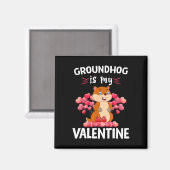 Bosmarmotten Is Mijn Valentijn Gelukkige Valentijn Magneet (Voorkant / Achterkant)