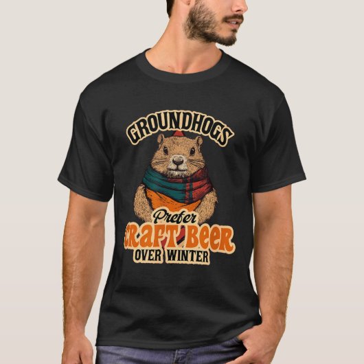 Bosmarmotten prefereren ambachtelijk bier boven wi t-shirt (Voorkant)
