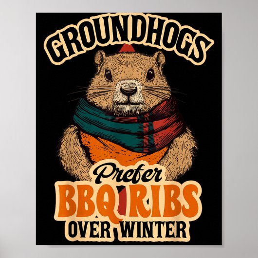 Bosmarmotten Prefereren Bbq Ribs Boven Winter - Gr Poster (Voorkant)