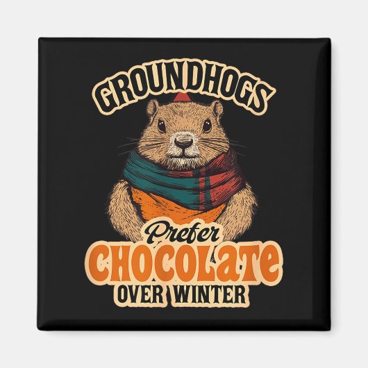 Bosmarmotten Prefereren Chocolade Boven Winter Feb Magneet (Voorkant)