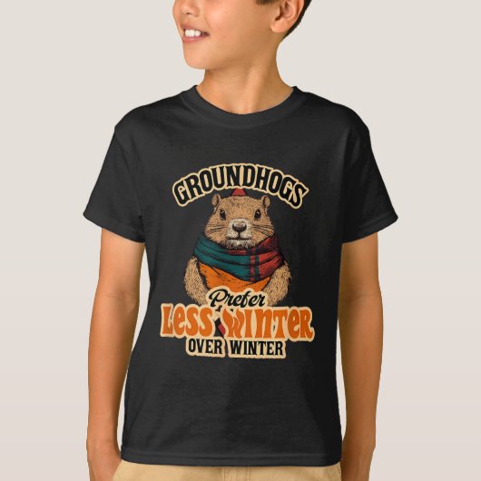 Bosmarmotten prefereren minder winter over winterp t-shirt (Voorkant)