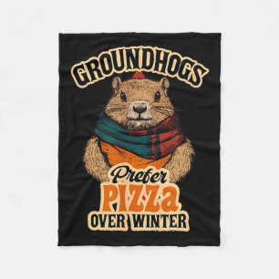 Bosmarmotten Prefereren Pizza Boven Winterpret Feb Fleece Deken