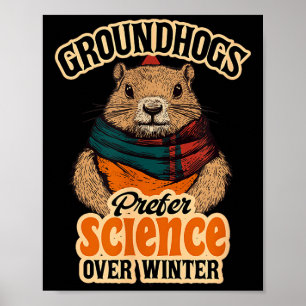 Bosmarmotten Prefereren Wetenschap Boven Winter Fe Poster
