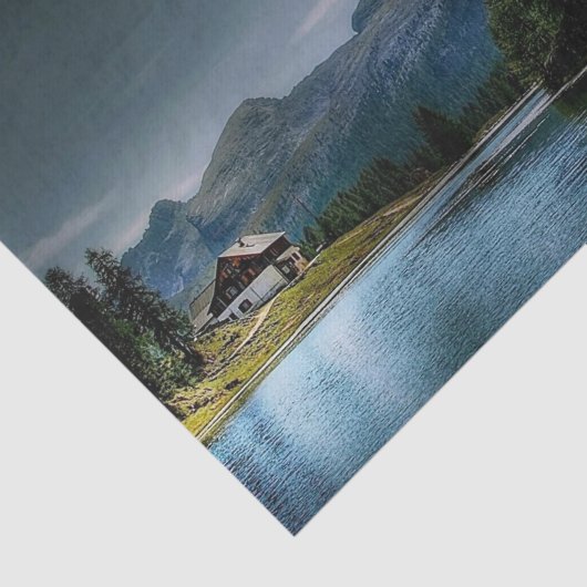 Bosmeer met huis en lucht tissuepapier (Detail)