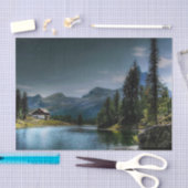 Bosmeer met huis en lucht tissuepapier (Craft)