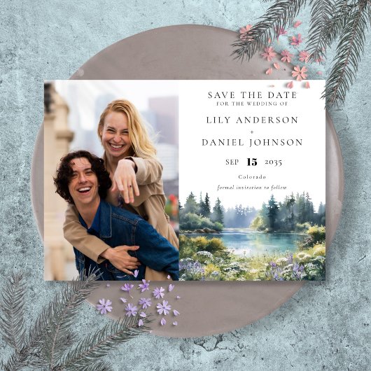 Bosmeer Wilde Bloemen Bloemfoto Bruiloft Save The Date